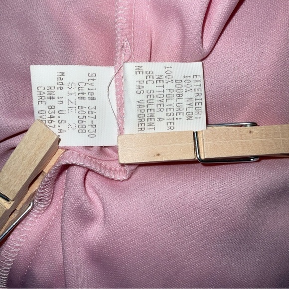 Mica Dress Black Lace Pink Lining Midi Bodycon Stretch Size 2 - Picture 9 of 10